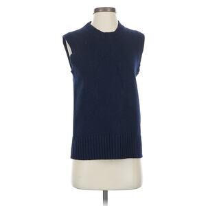 Knatchbull Recycled Cashmere Sleeveless Sweater Navy Blue Small